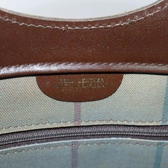 Burberrys Nova Check Hand Bag Canvas Leather Brown Auth bs19196 - Picture 11 of 16